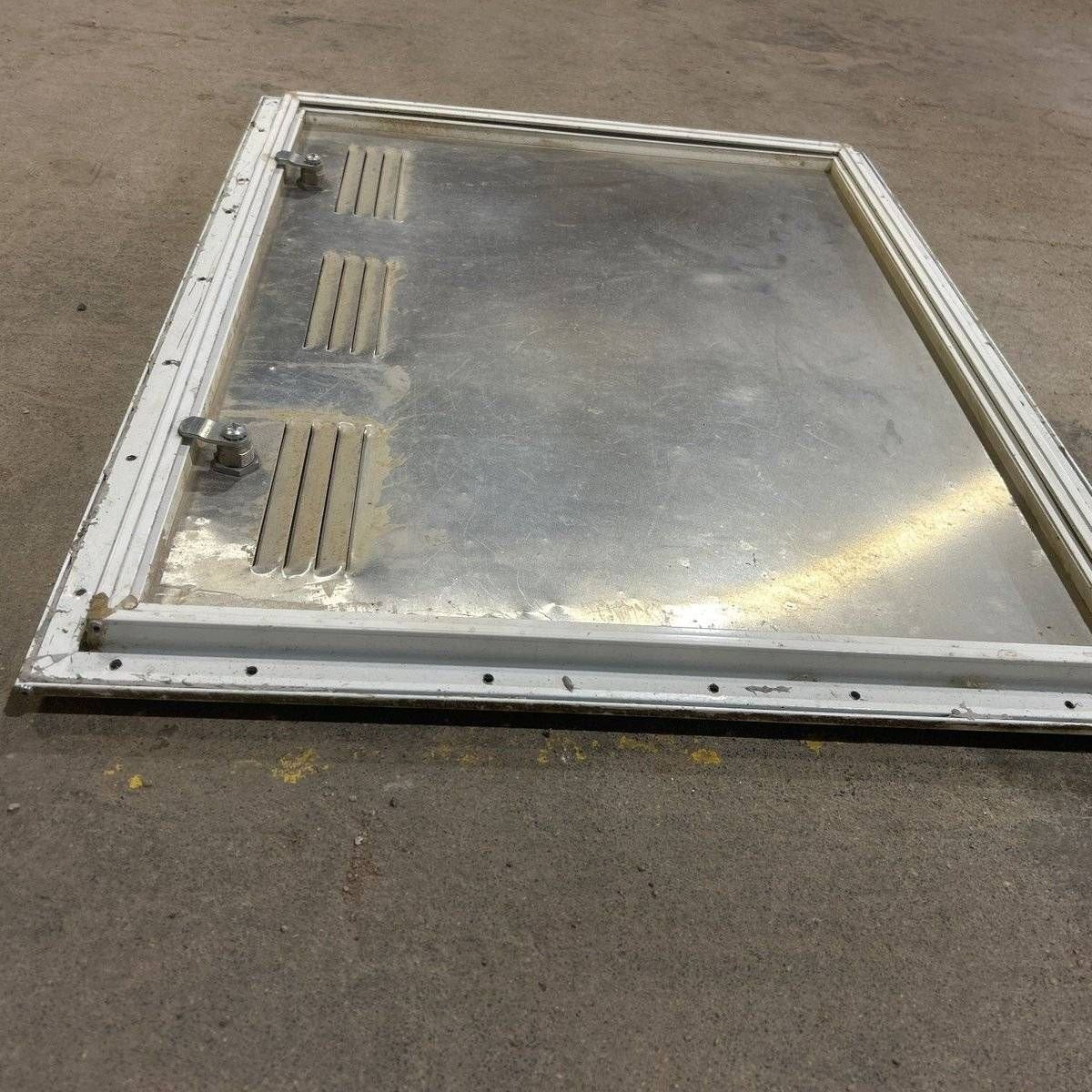 USED Square Corner Propane cargo door - 25.25 X 19.75 X 0.625 - Young Farts RV Parts