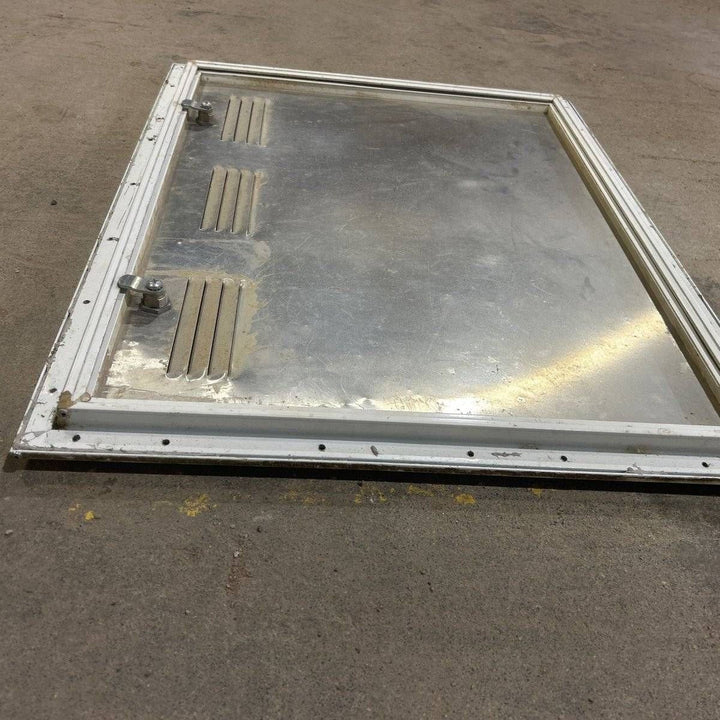 USED Square Corner Propane cargo door - 25.25 X 19.75 X 0.625 - Young Farts RV Parts