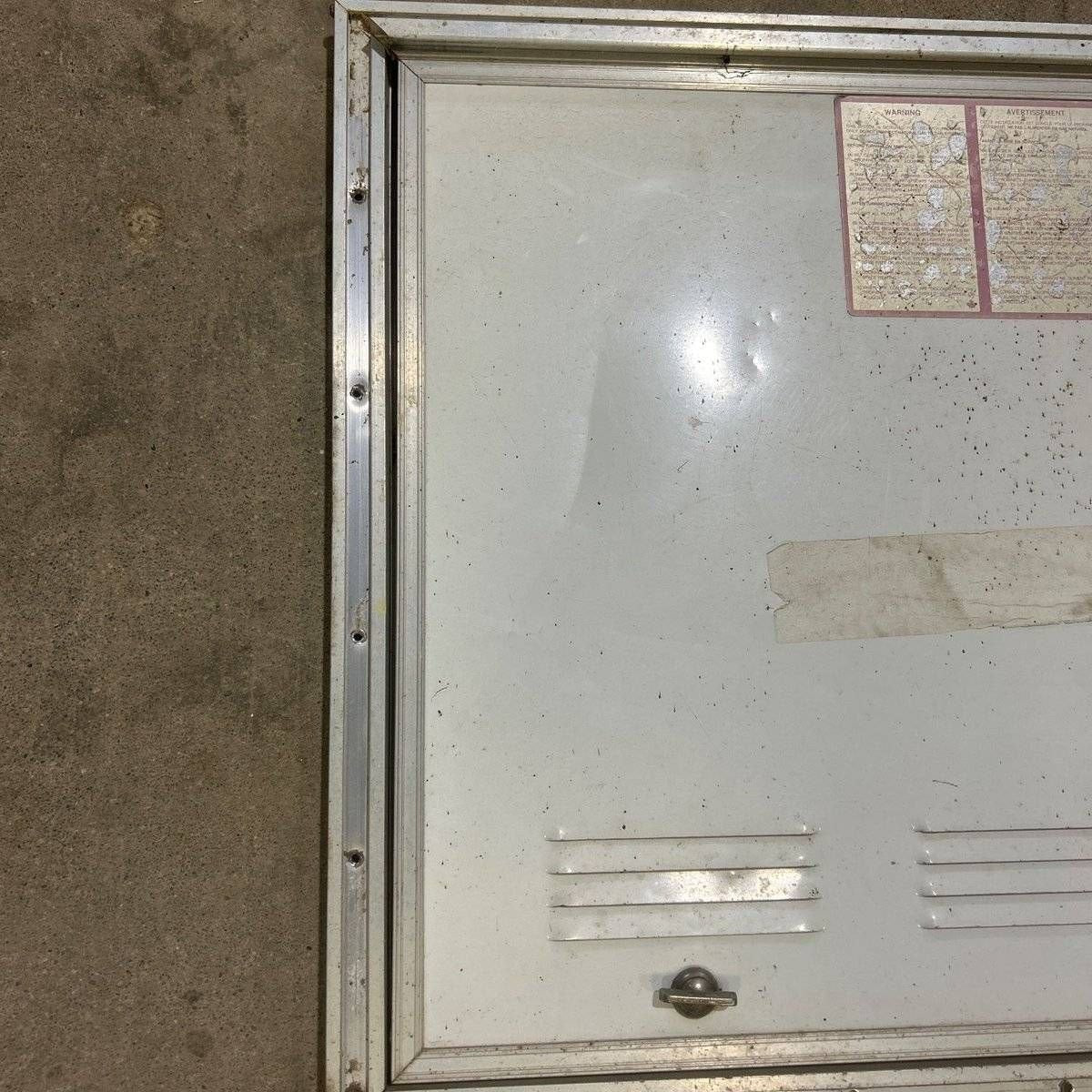 USED Square Corner Propane cargo door - 25.25 X 19.75 X 0.625 - Young Farts RV Parts