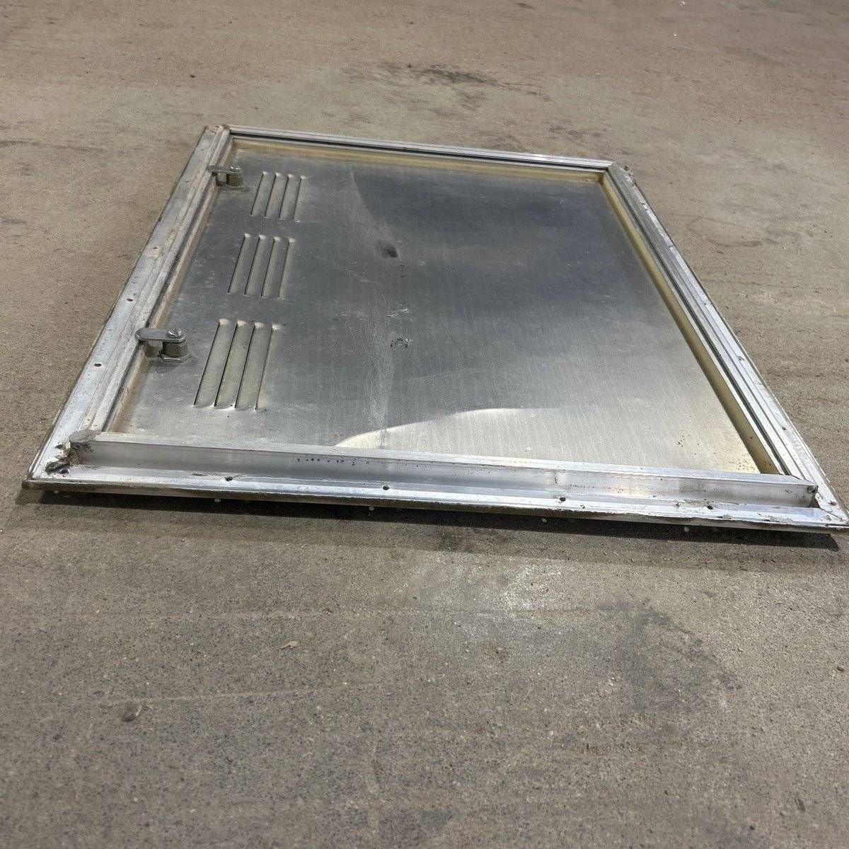 USED Square Corner Propane cargo door - 25.25 X 19.75 X 0.625 - Young Farts RV Parts