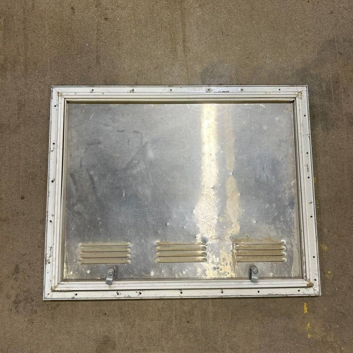 USED Square Corner Propane cargo door - 25.25 X 19.75 X 0.625 - Young Farts RV Parts