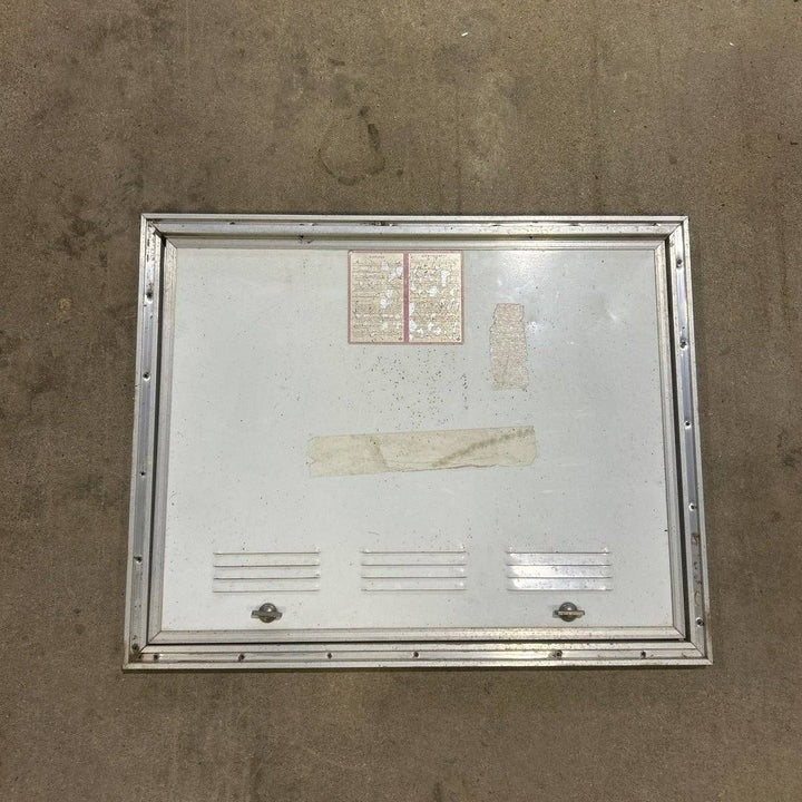 USED Square Corner Propane cargo door - 25.25 X 19.75 X 0.625 - Young Farts RV Parts