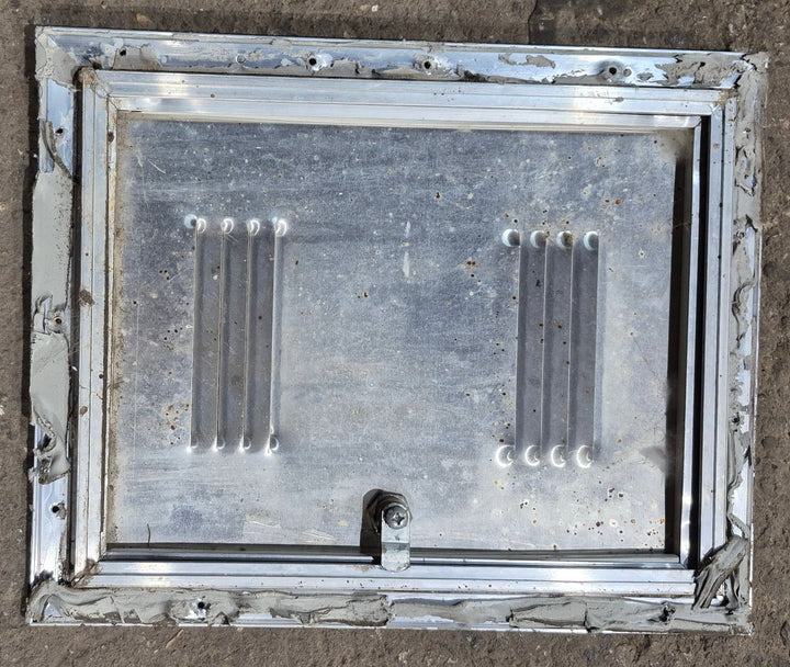 Used Square Cornered Battery/ Propane Cargo Door 13 3/4" x 10 3/4" x 1/2" - Young Farts RV Parts