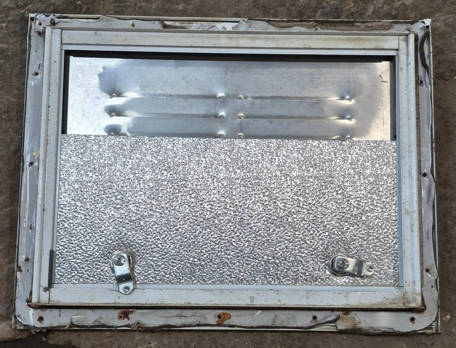 Used Square Cornered Battery/ Propane Cargo Door 16 x 11 7/8 x 3/4