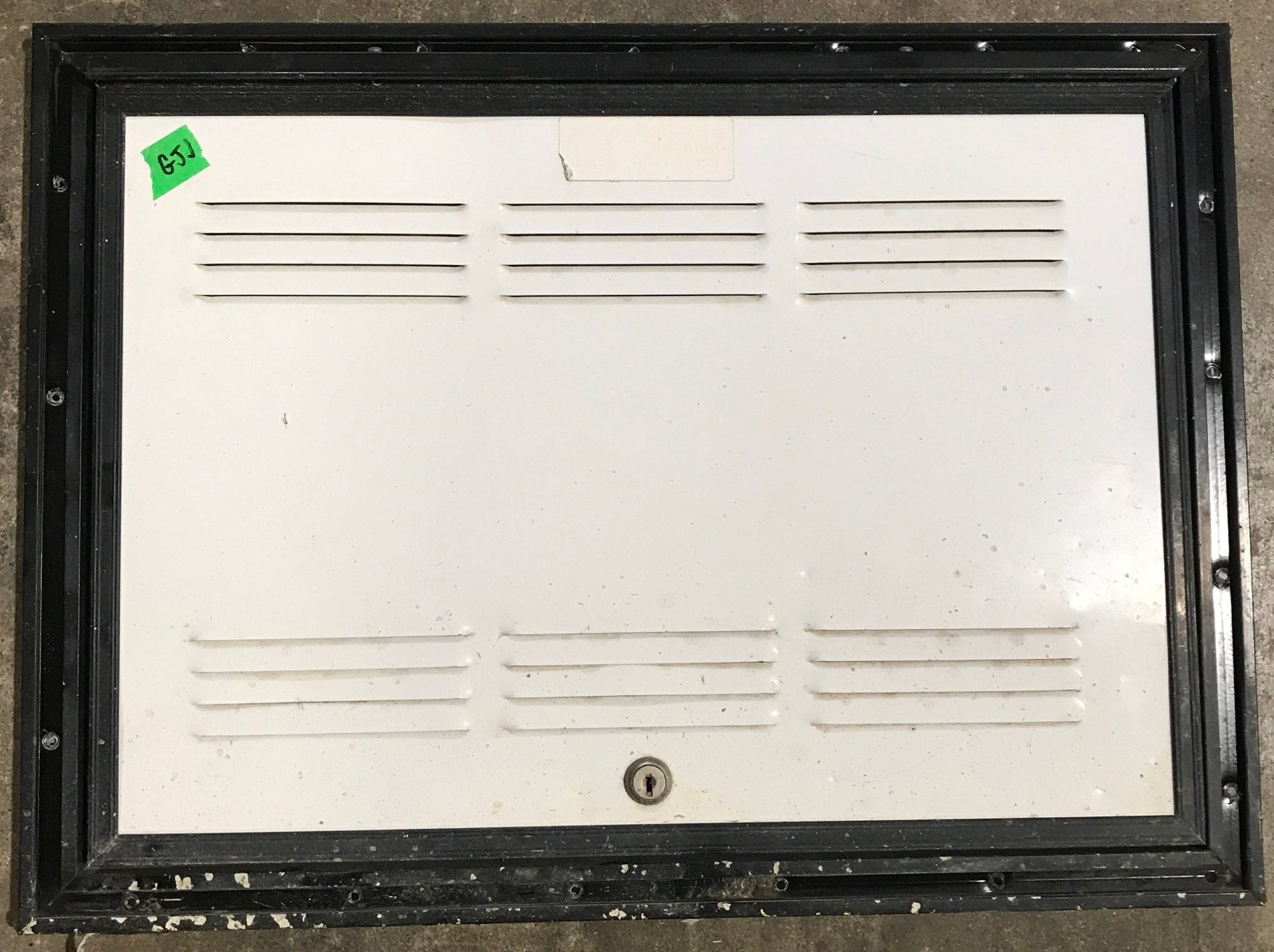 Used Square Cornered Battery/ Propane Cargo Door 20 3/4" x 14 3/4" x 3/4 "D - Young Farts RV Parts