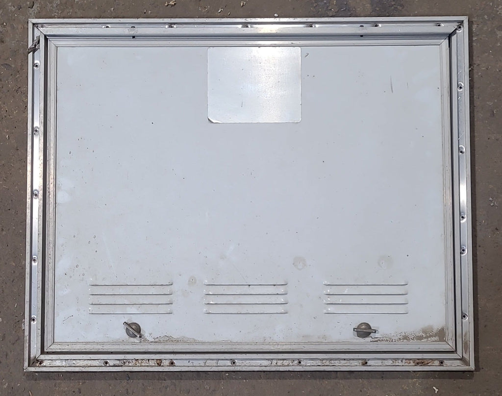 Used Square Cornered Battery/ Propane Cargo Door 25 1/4" x 19 3/4" x 5/8" D - Young Farts RV Parts