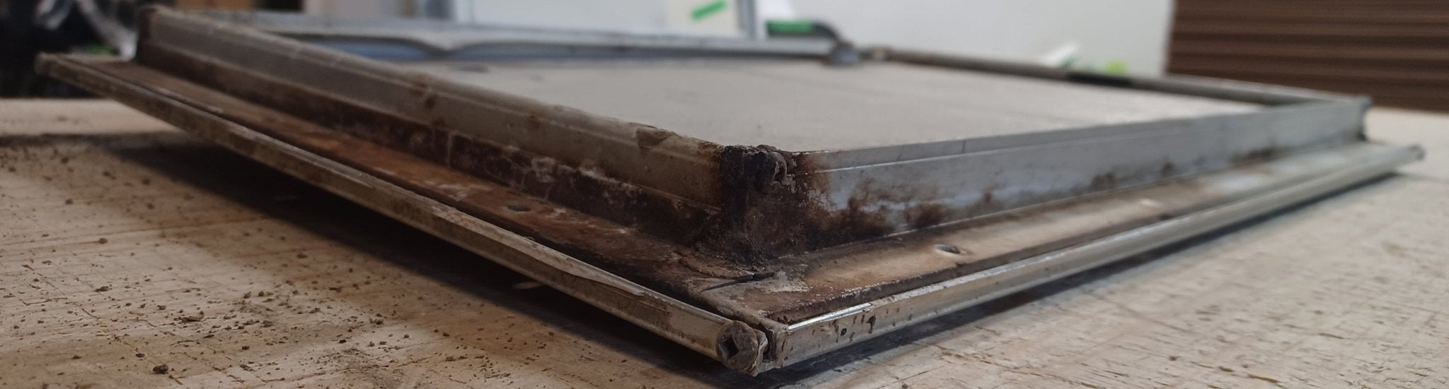 Used Square Cornered Cargo Door 19 1/2" x 11 7/8" x 7/8" - Young Farts RV Parts