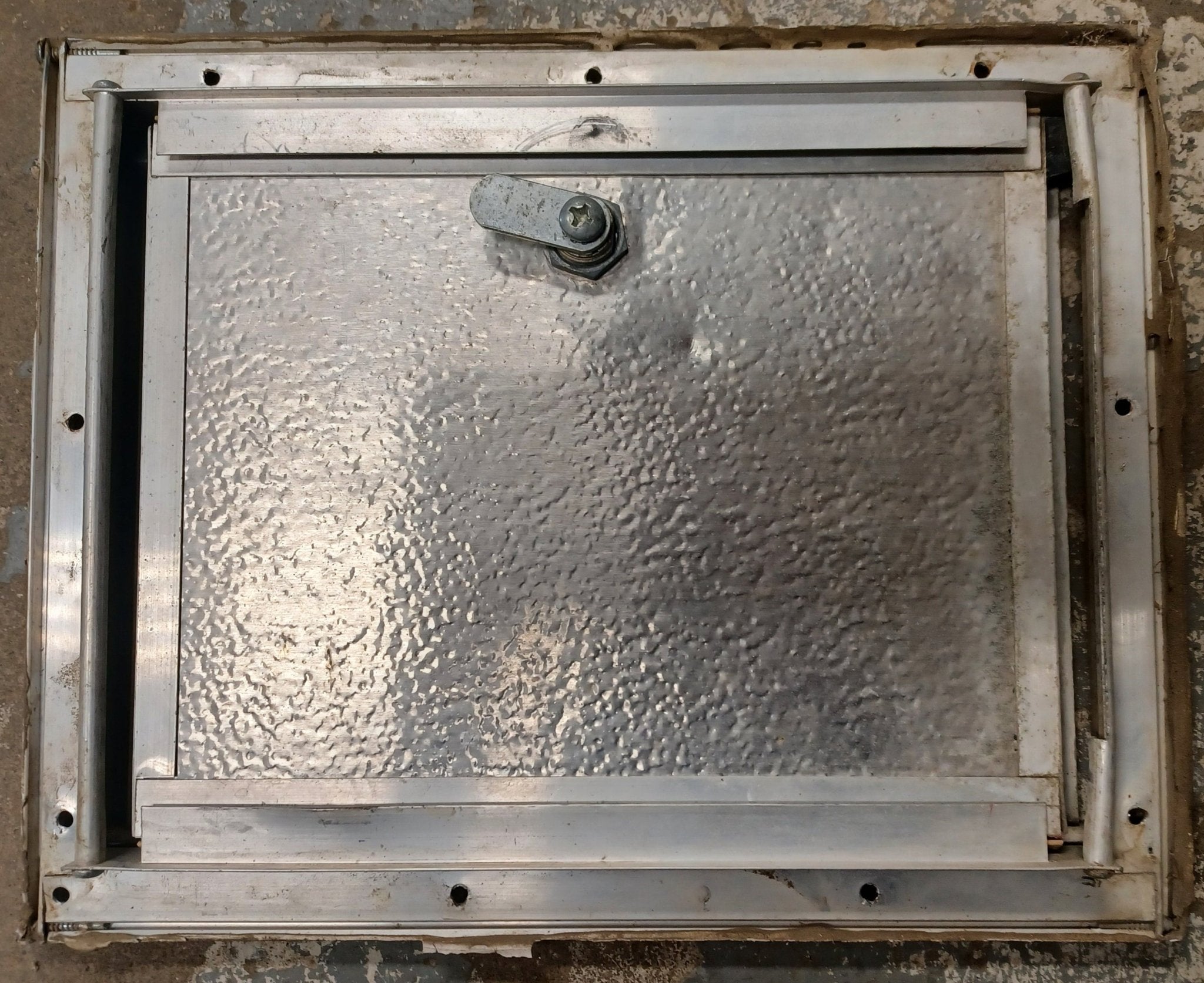 Used Square Cornered Cargo Door 8 1/2" x 11 1/8" x 7/8" - Young Farts RV Parts