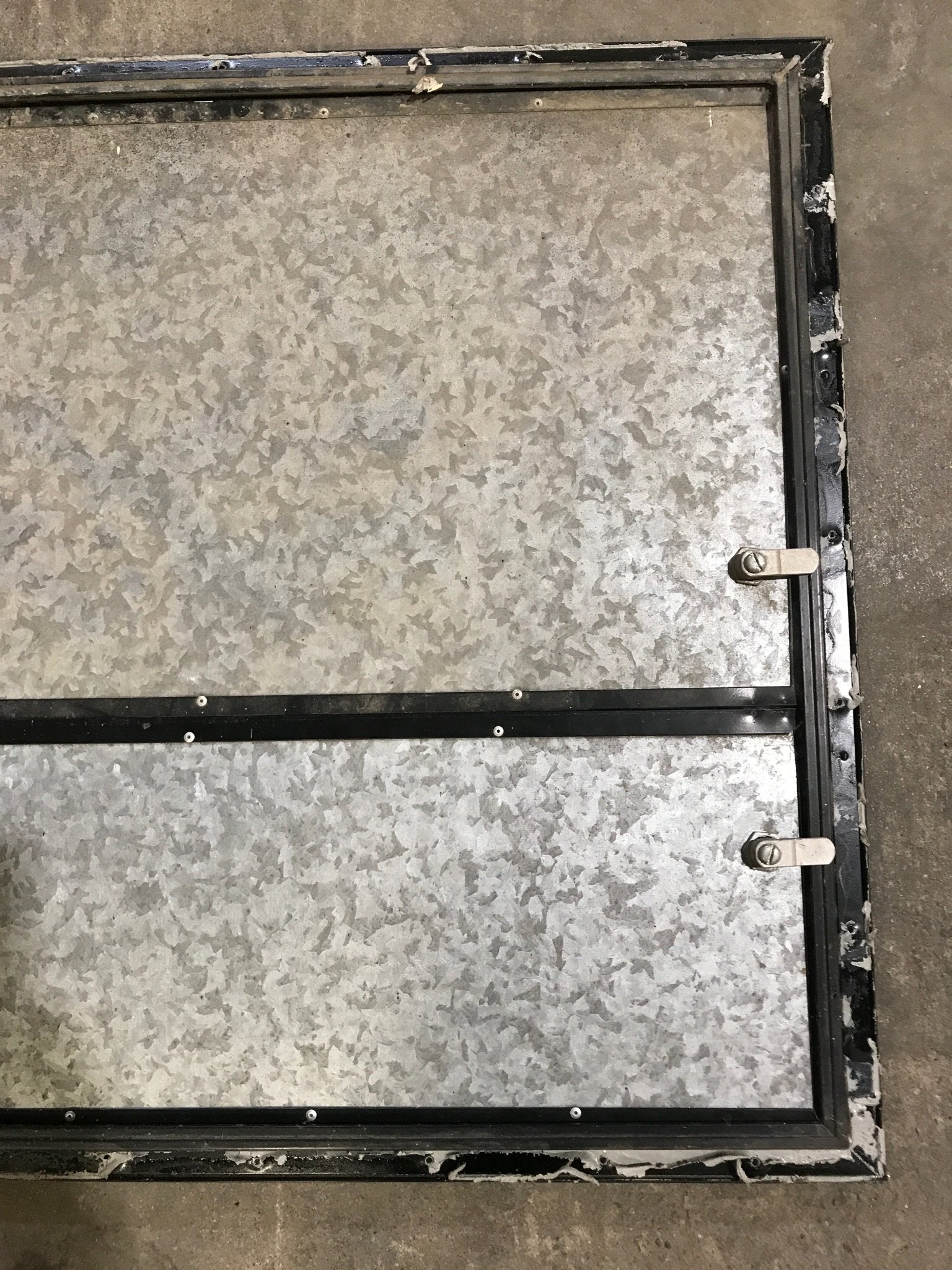 Used Square Cornered Propane Cargo Door 29 3/4" x 25 3/4" x 3/4"D - Young Farts RV Parts