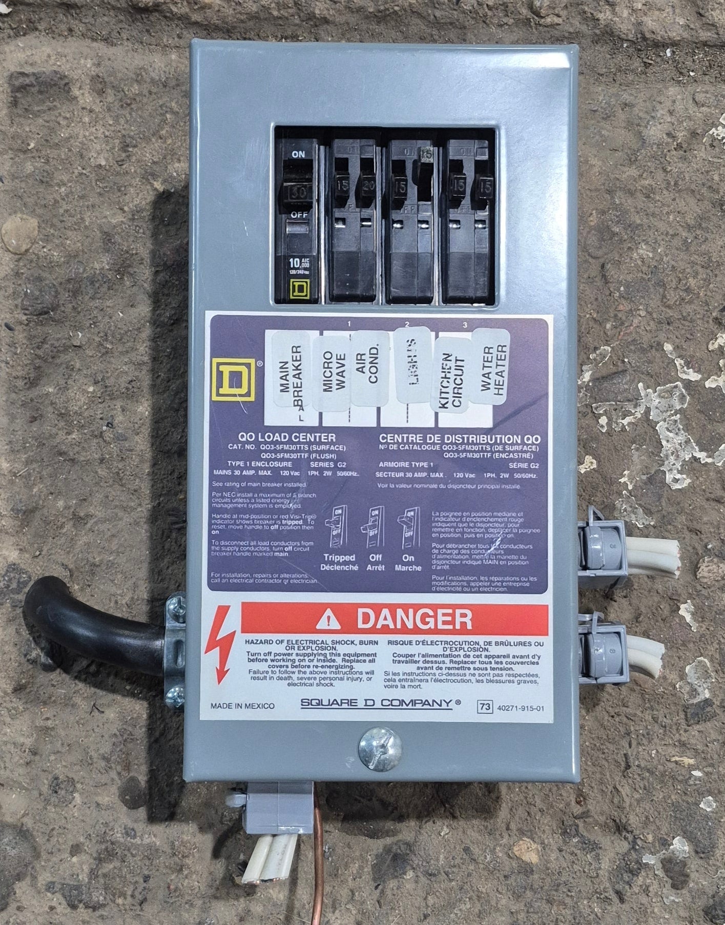 Used Square D Load Center - QO35FM30TTS - Young Farts RV Parts