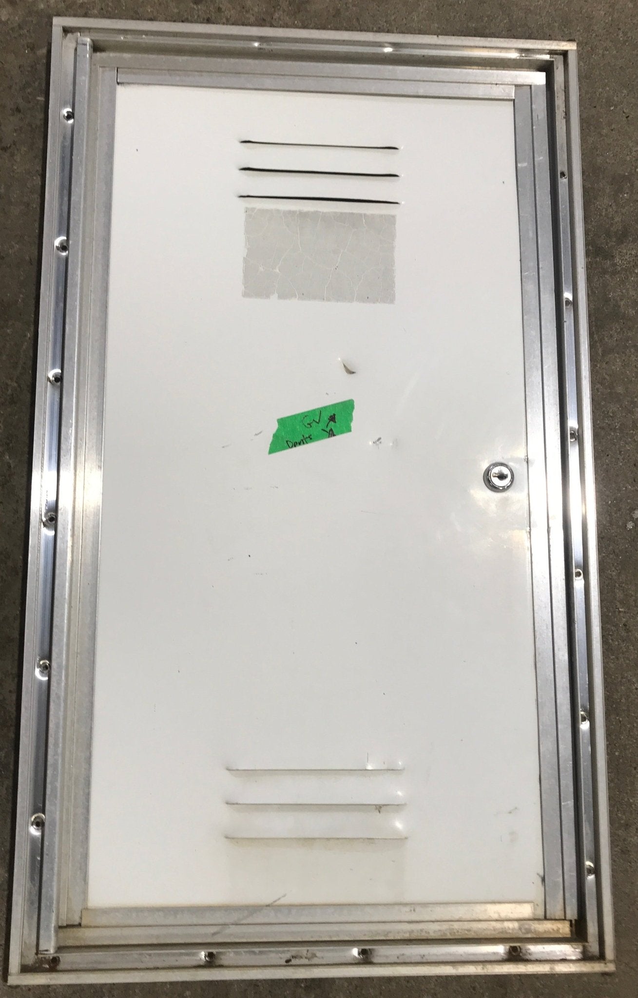 Used Squared Cornered Battery/Propane Cargo Door 24 3/4" x 13 3/4" x 3/4 "D - Young Farts RV Parts