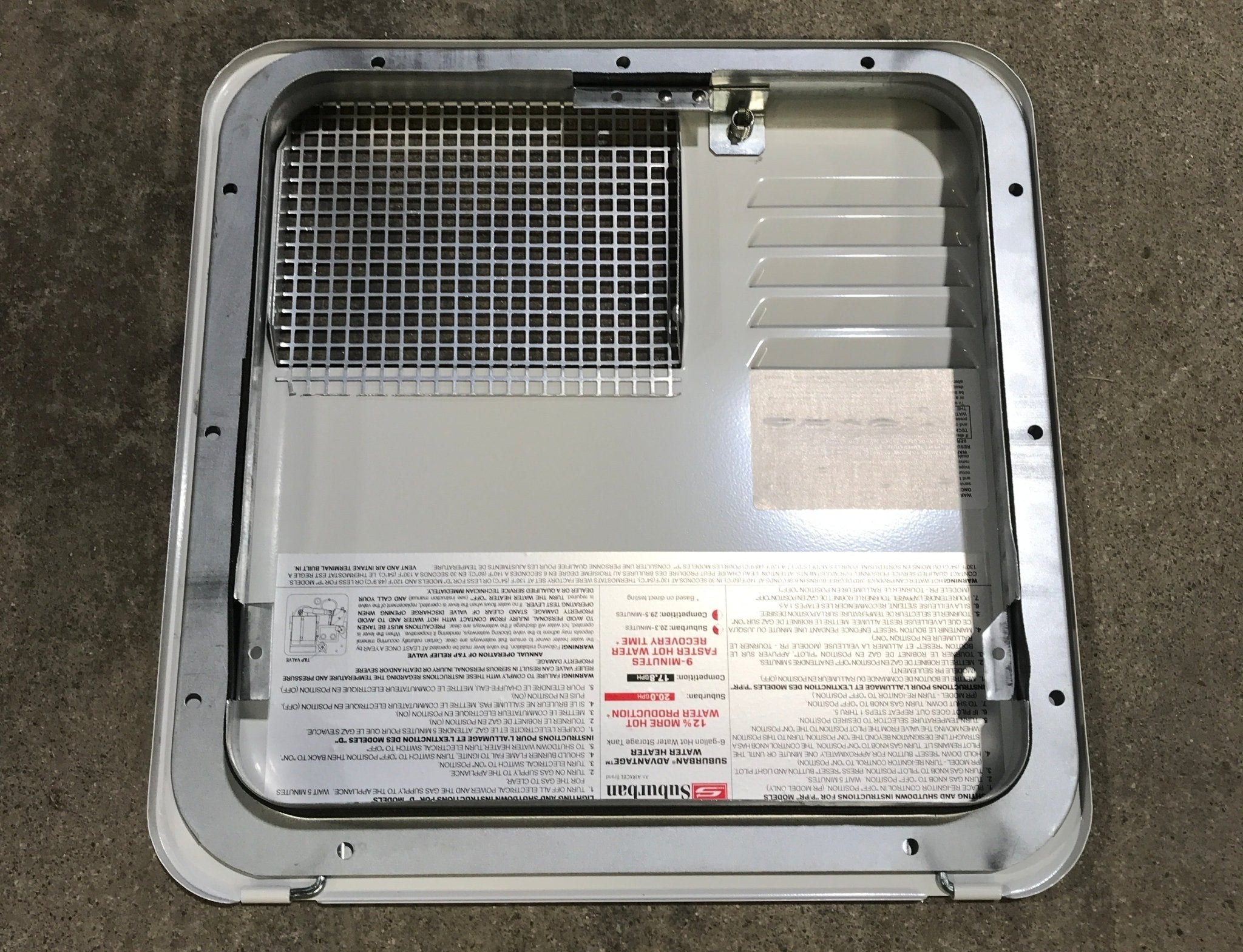 Used Suburban 6261APW RV Door for SW model 6 gallon - surface mount NO FRAME - Young Farts RV Parts