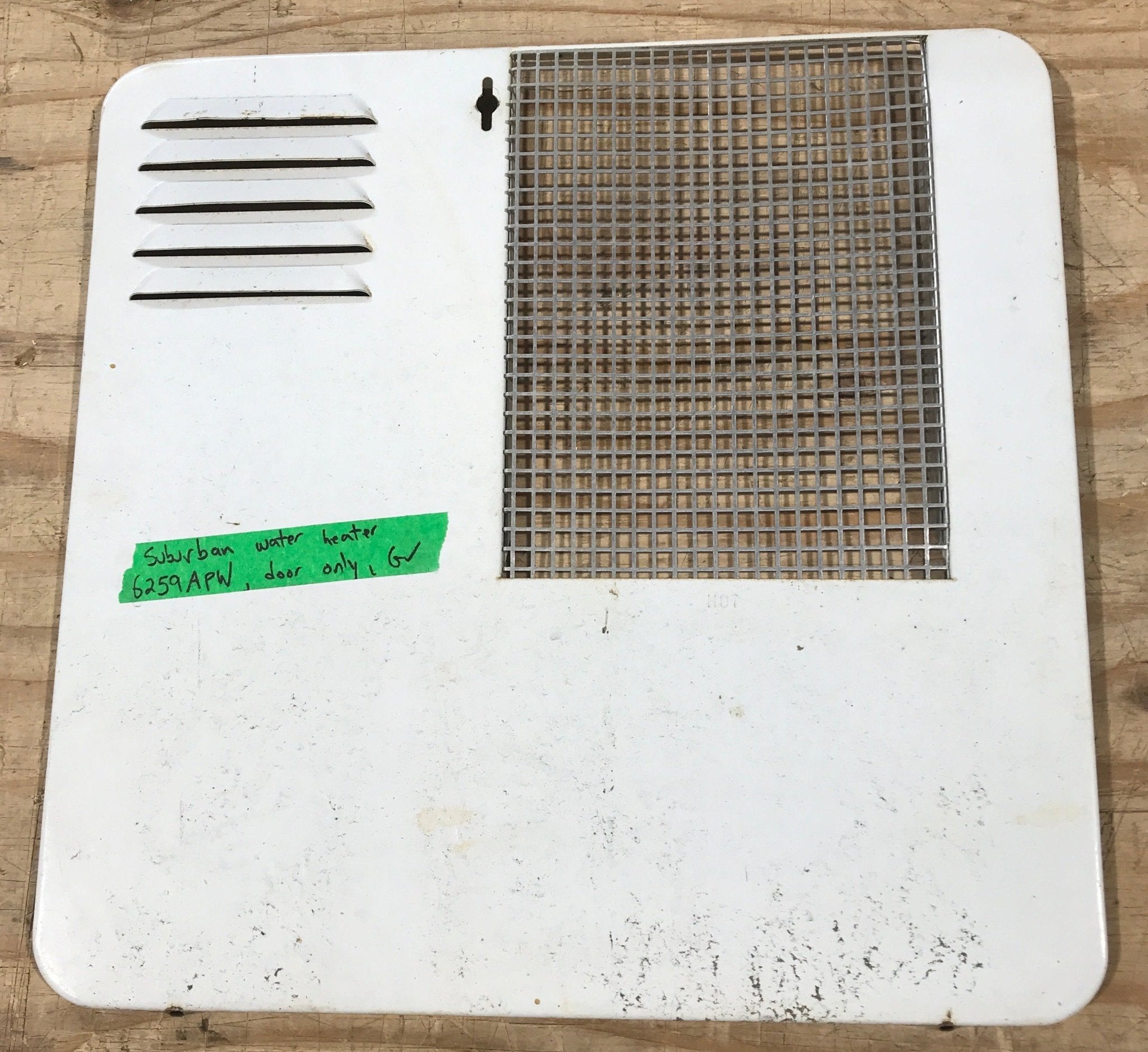 Used Suburban Access Door for 10 Gallon Water Heater, Polar White NO Frame - 6259APW - Young Farts RV Parts