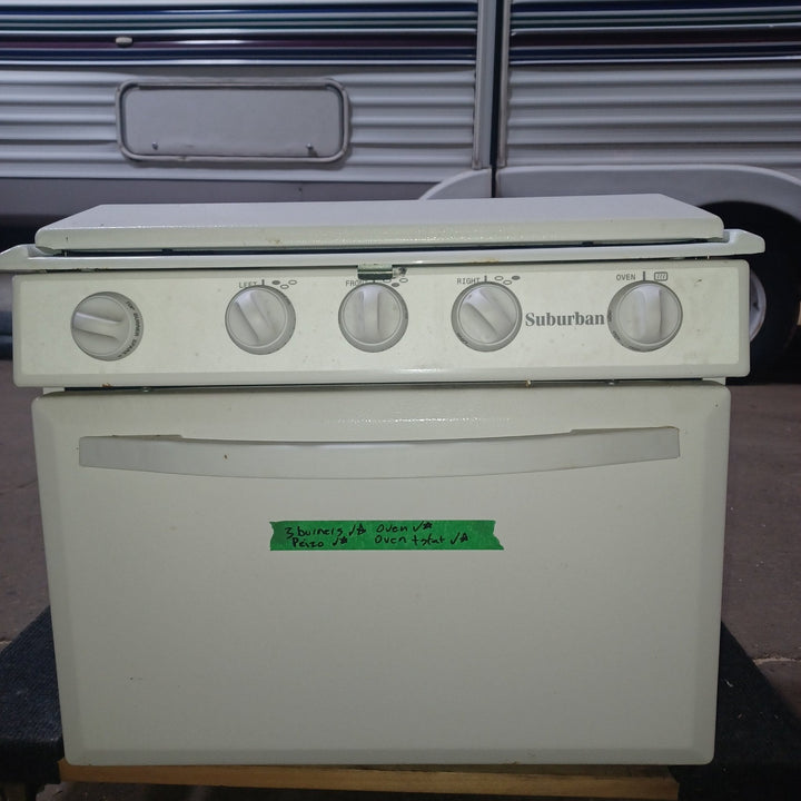 Used Suburban Range Stove 3 Burner - SRNA3SWWE - Young Farts RV Parts
