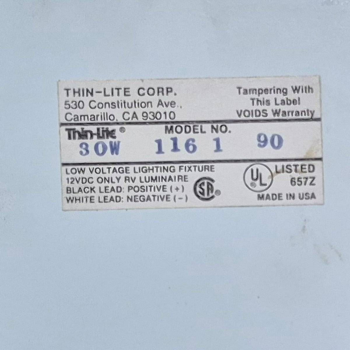 Used Thin-Lite Dual Fluorescent Light Fixture 116 - Young Farts RV Parts