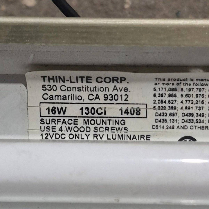 Used Thin-Lite Dual Fluorescent Light Fixture - Model 130CI - Young Farts RV Parts