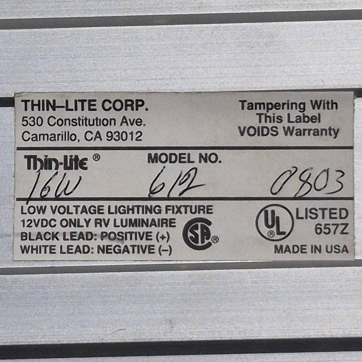 Used Thin-Lite Dual Fluorescent Light Fixture - Model 612 - Young Farts RV Parts