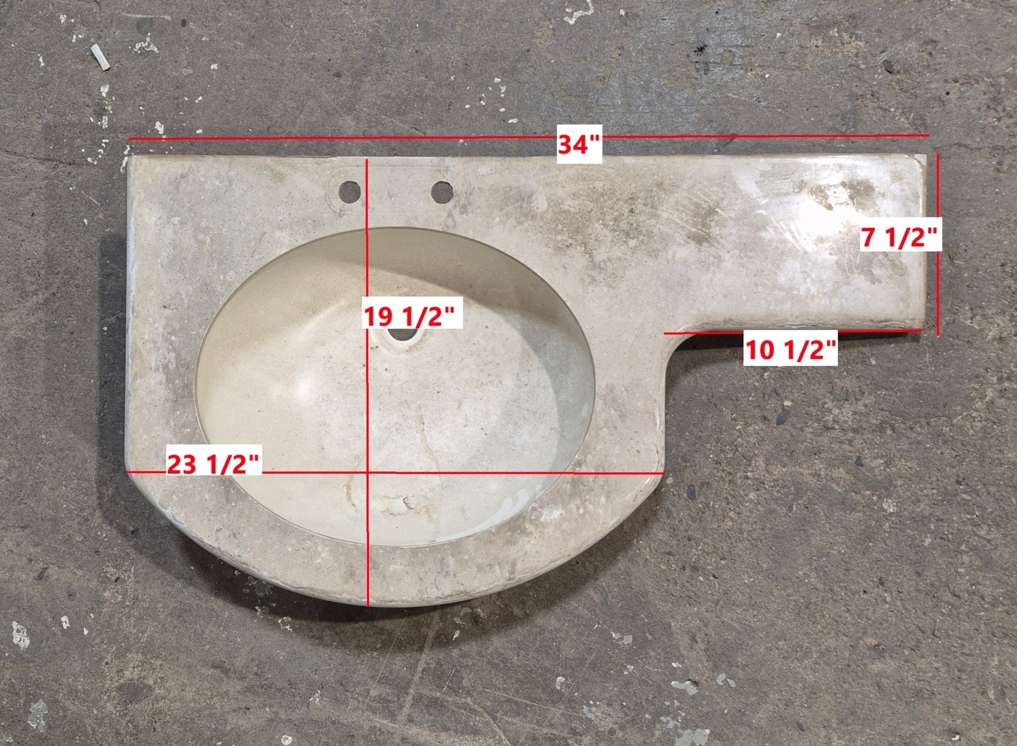 Used Undermount Bathroom Sink With Cornered Counter Section - Young Farts RV Parts