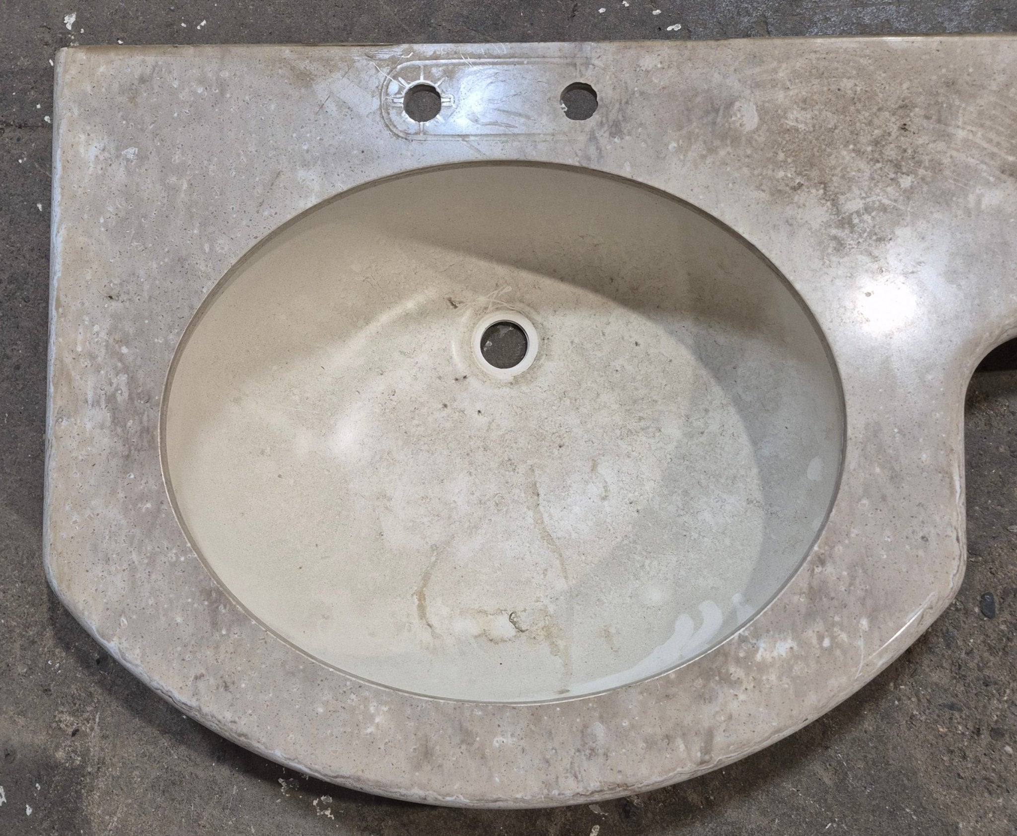 Used Undermount Bathroom Sink With Cornered Counter Section - Young Farts RV Parts