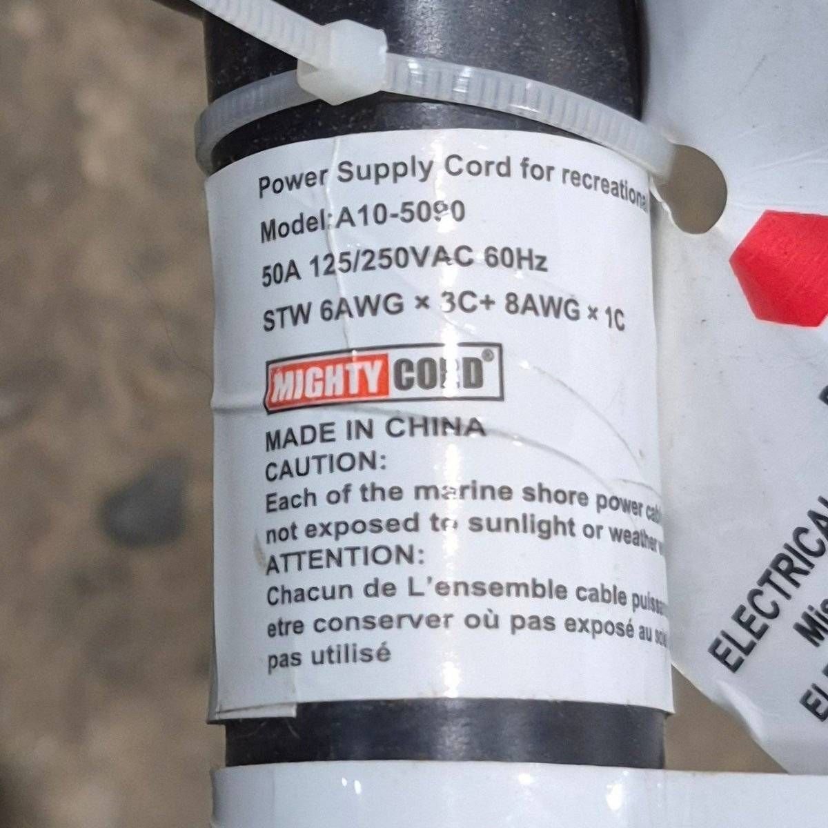 Used Valterra Mighty Cord 50A Power Cord, 25' - A10 - 5090 - Young Farts RV Parts