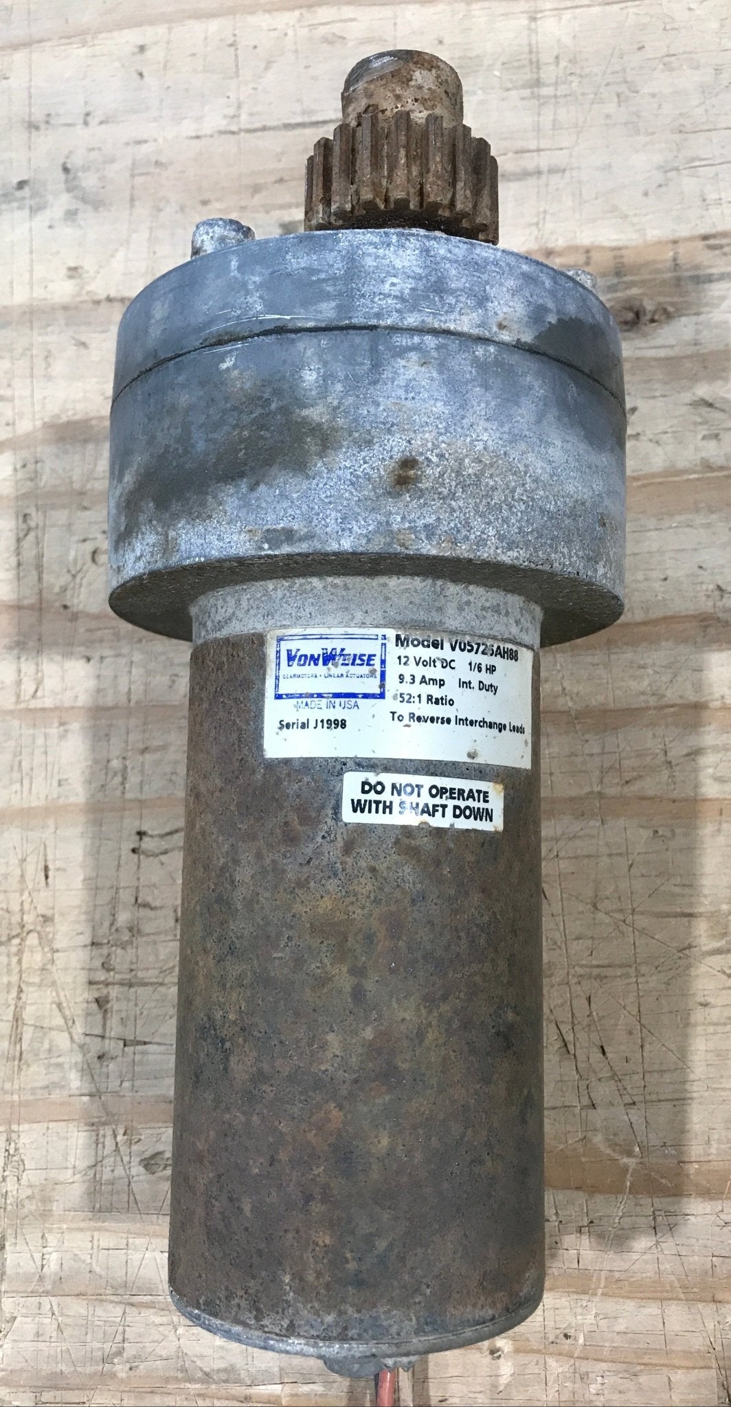 Used Vonweise Landing Gear/ Slide Motor V05726AH88 - Young Farts RV Parts