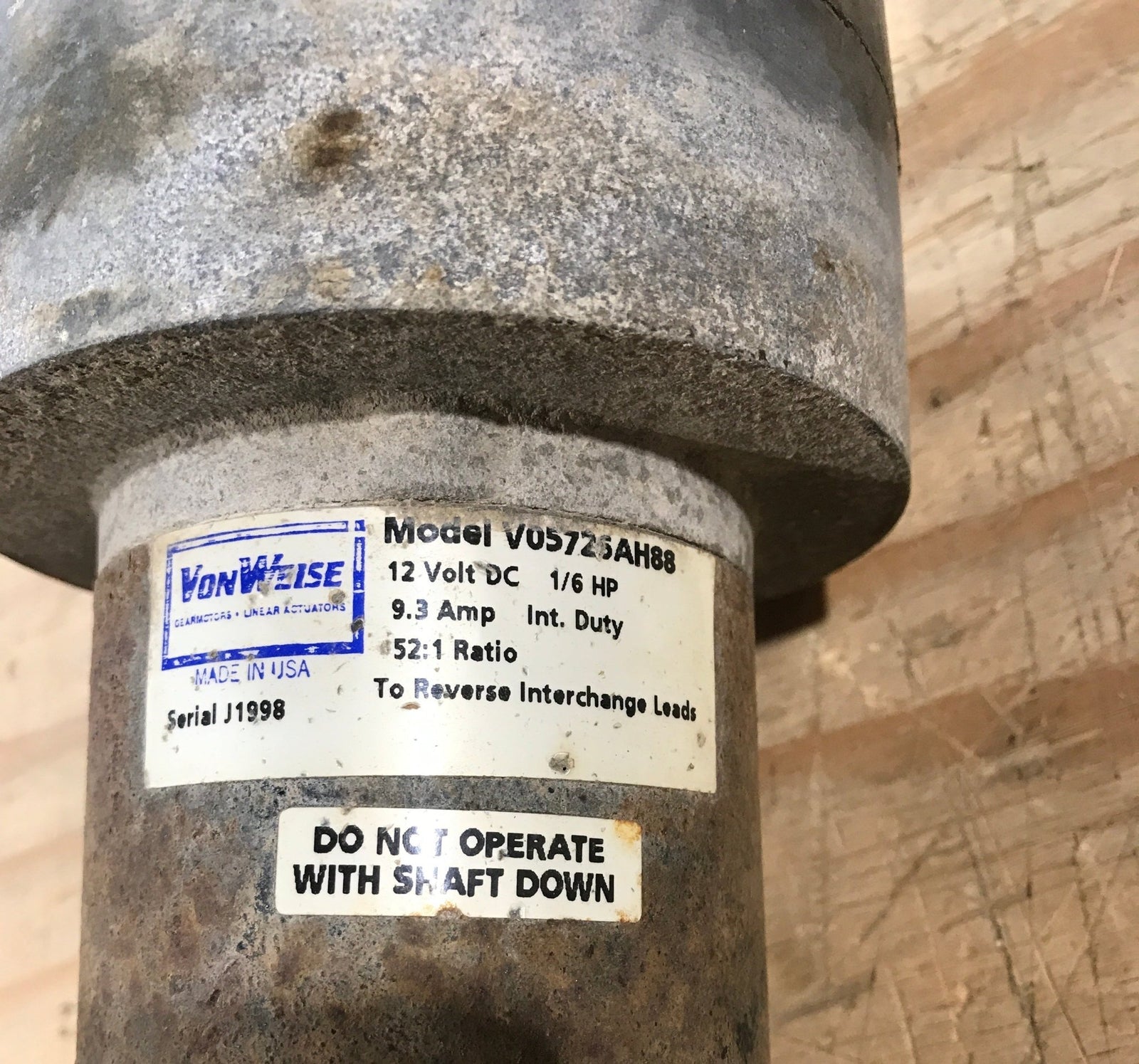 Used Vonweise Landing Gear/ Slide Motor V05726AH88 - Young Farts RV Parts