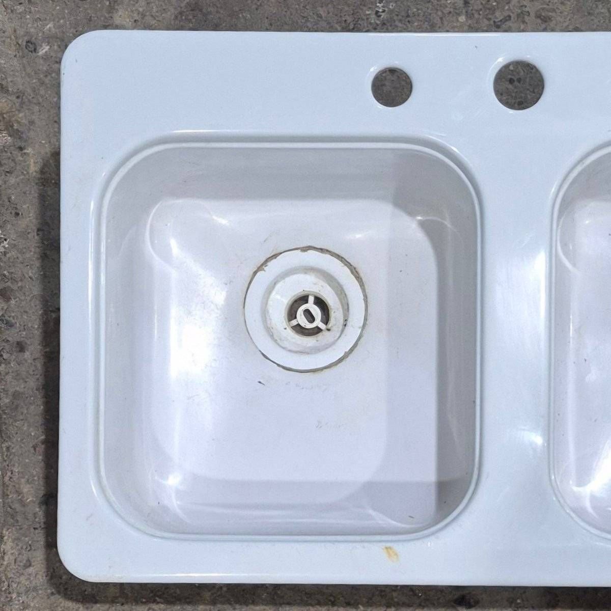 Used White Double Kitchen Sink - 29