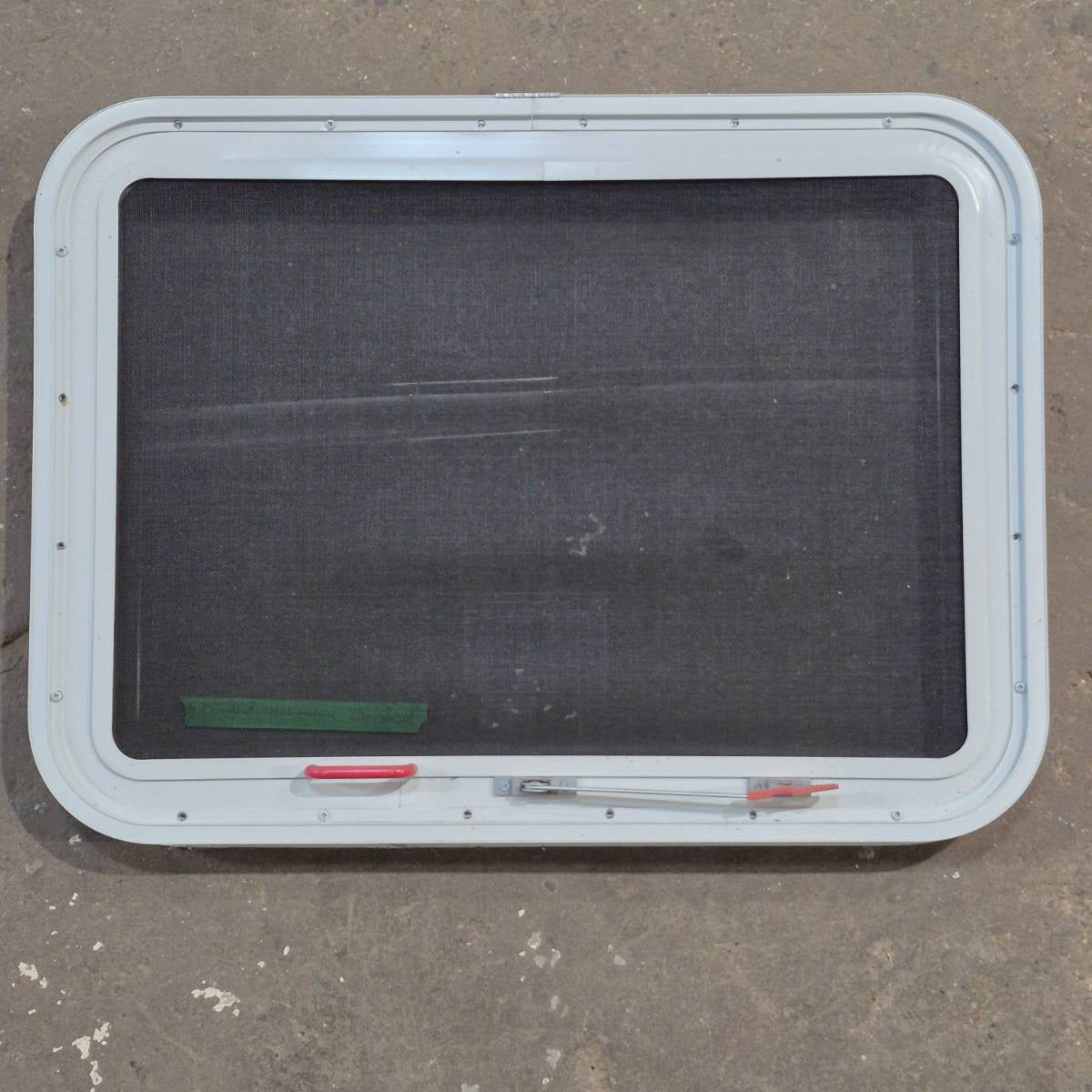 Used White Emergency Radius Opening Window - 29.25 X 21.25 X 1.875 - Young Farts RV Parts