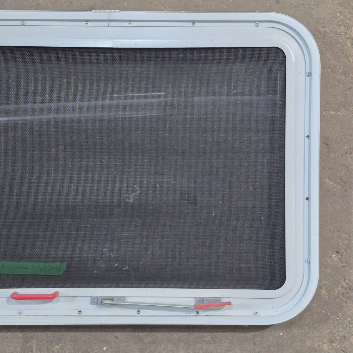 Used White Emergency Radius Opening Window - 29.25 X 21.25 X 1.875 - Young Farts RV Parts