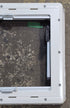 Used White Radius Emergency Opening Window : 18 7/8" W x 16 7/8" H x 1" D - Young Farts RV Parts