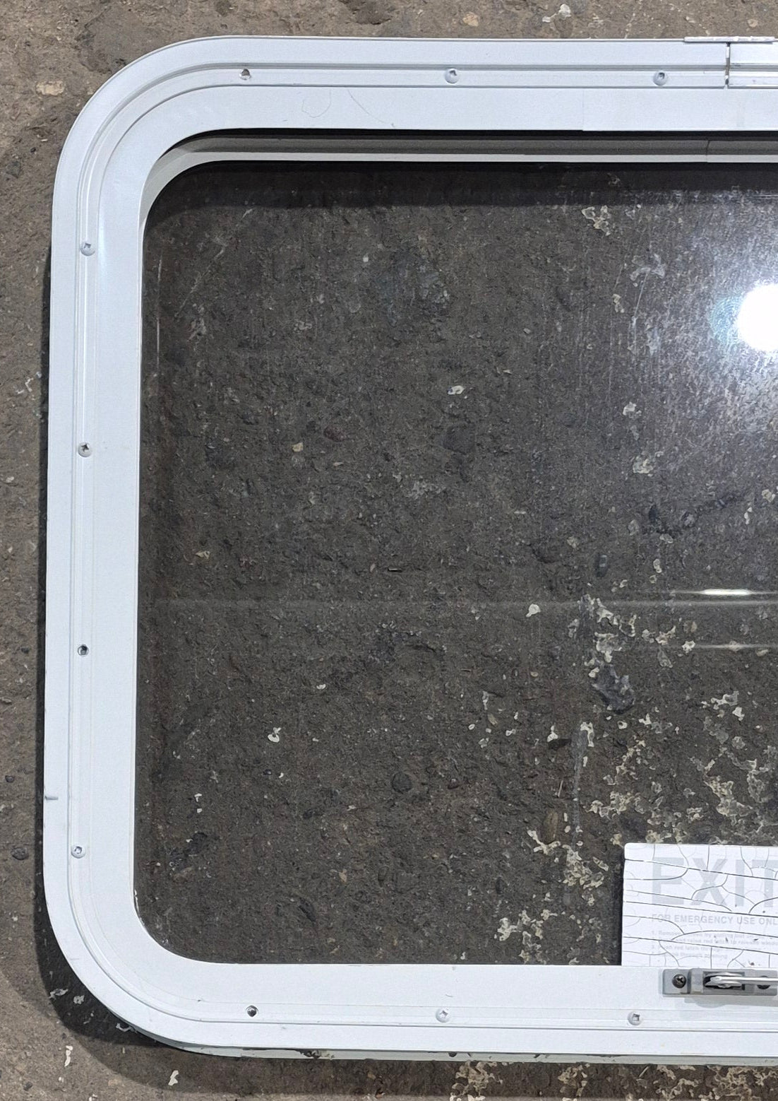 Used White Radius Emergency Opening Window : 29 1/4