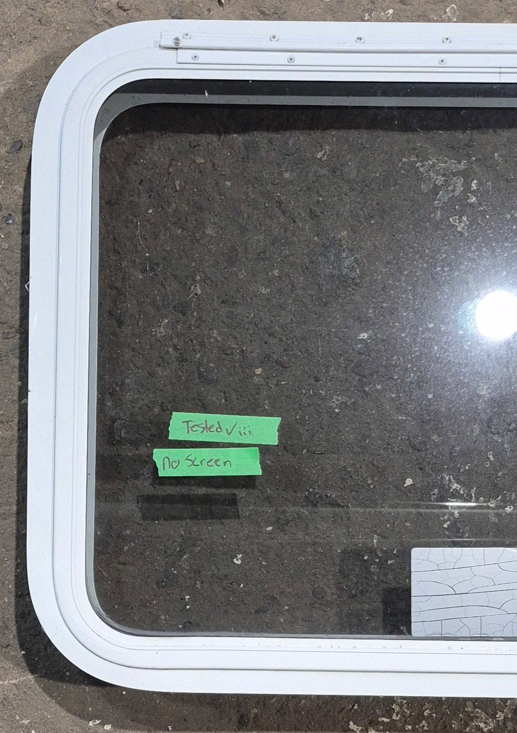 Used White Radius Emergency Opening Window : 29 1/4