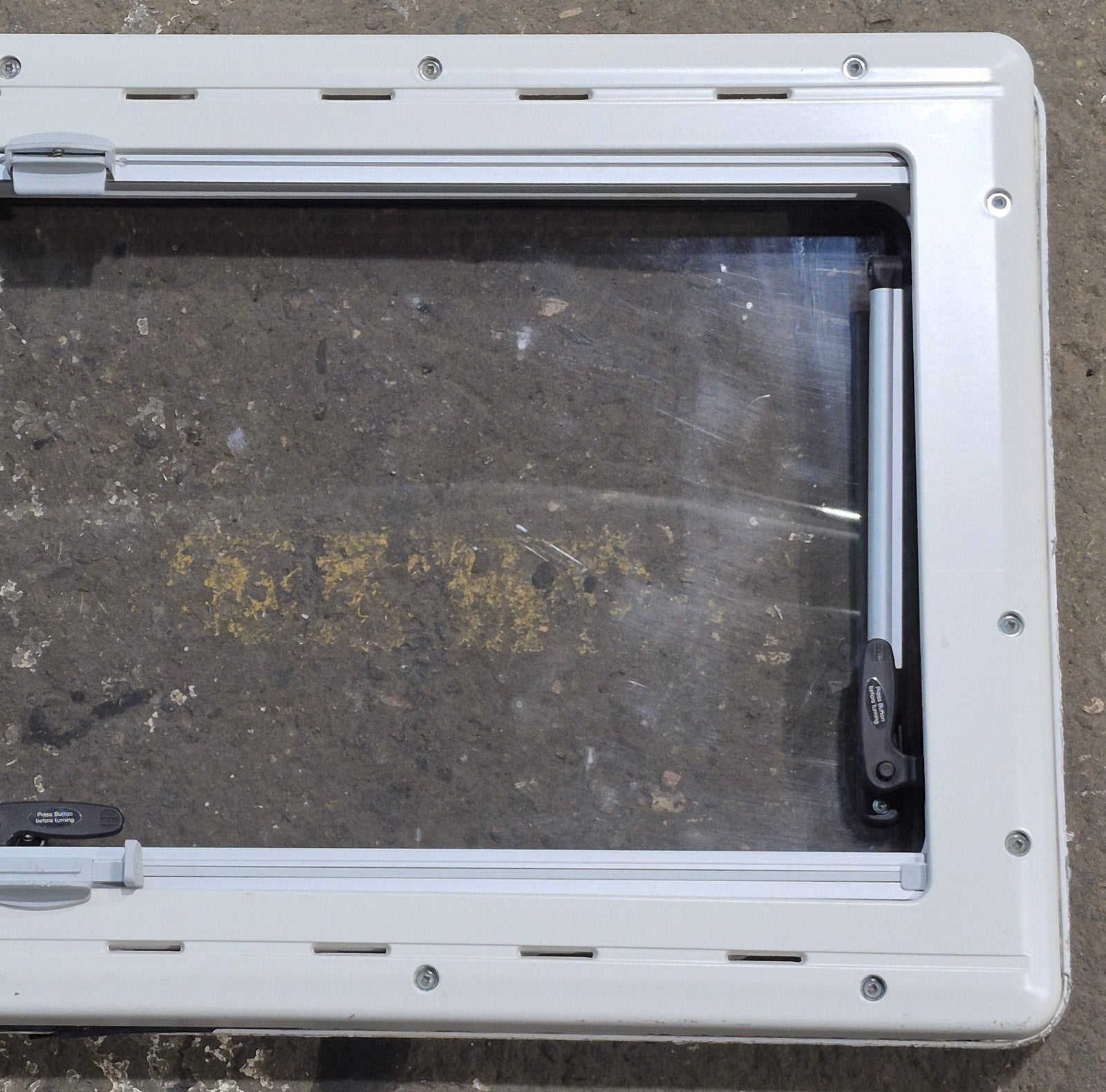 Used White Radius Emergency Opening Window : 34 3/4