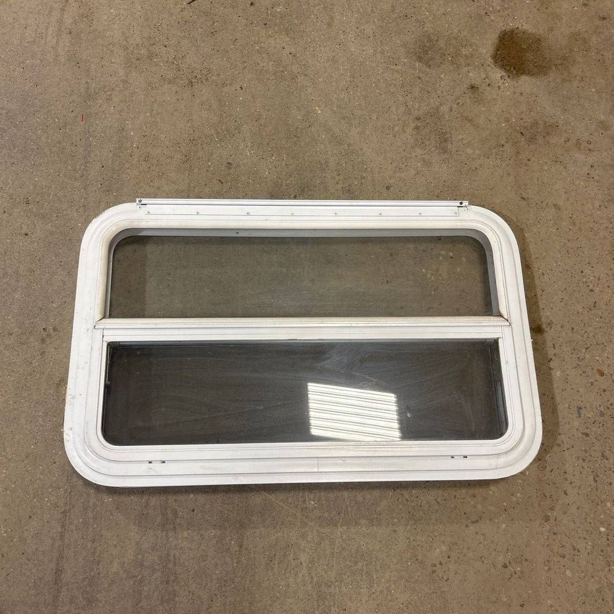 Used White Radius Emergency Opening Window - 35.5 X 21.5 X 2.0 - Young Farts RV Parts