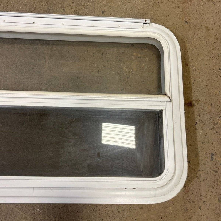 Used White Radius Emergency Opening Window - 35.5 X 21.5 X 2.0 - Young Farts RV Parts