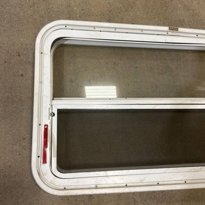 Used White Radius Emergency Opening Window - 35.5 X 21.5 X 2.0 - Young Farts RV Parts