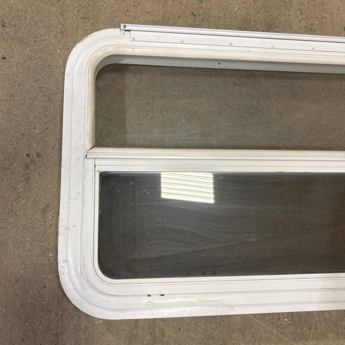 Used White Radius Emergency Opening Window - 35.5 X 21.5 X 2.0 - Young Farts RV Parts