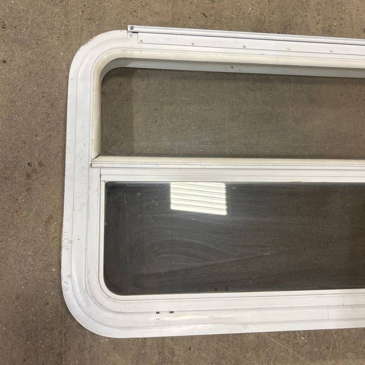 Used White Radius Emergency Opening Window - 35.5 X 21.5 X 2.0 - Young Farts RV Parts