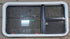 Used White Radius Emergency Opening Window : 41 1/4" W x 21 1/4" H x 1 3/4" D - Young Farts RV Parts