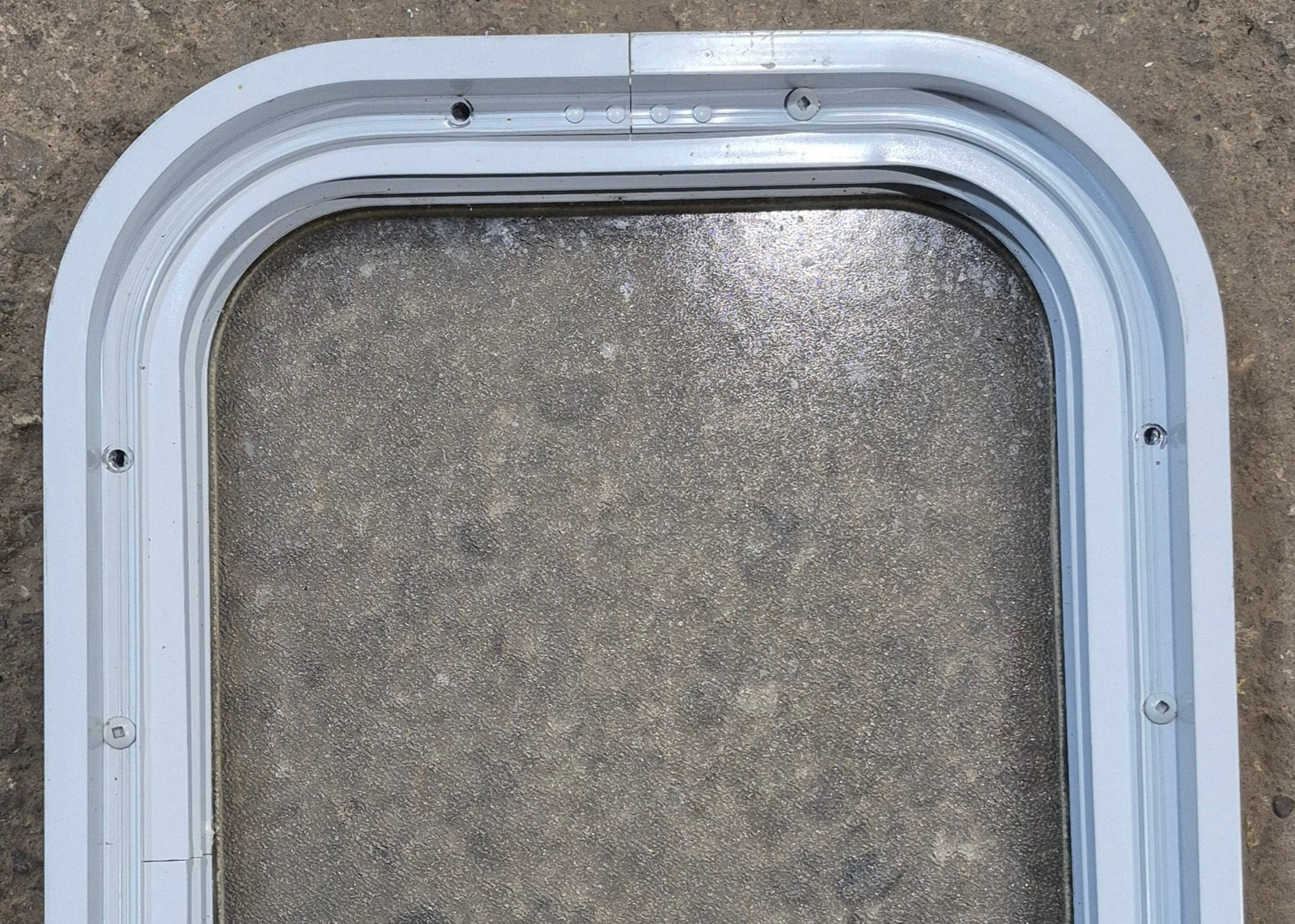 Used White Radius Non Opening Window : 12 1/2