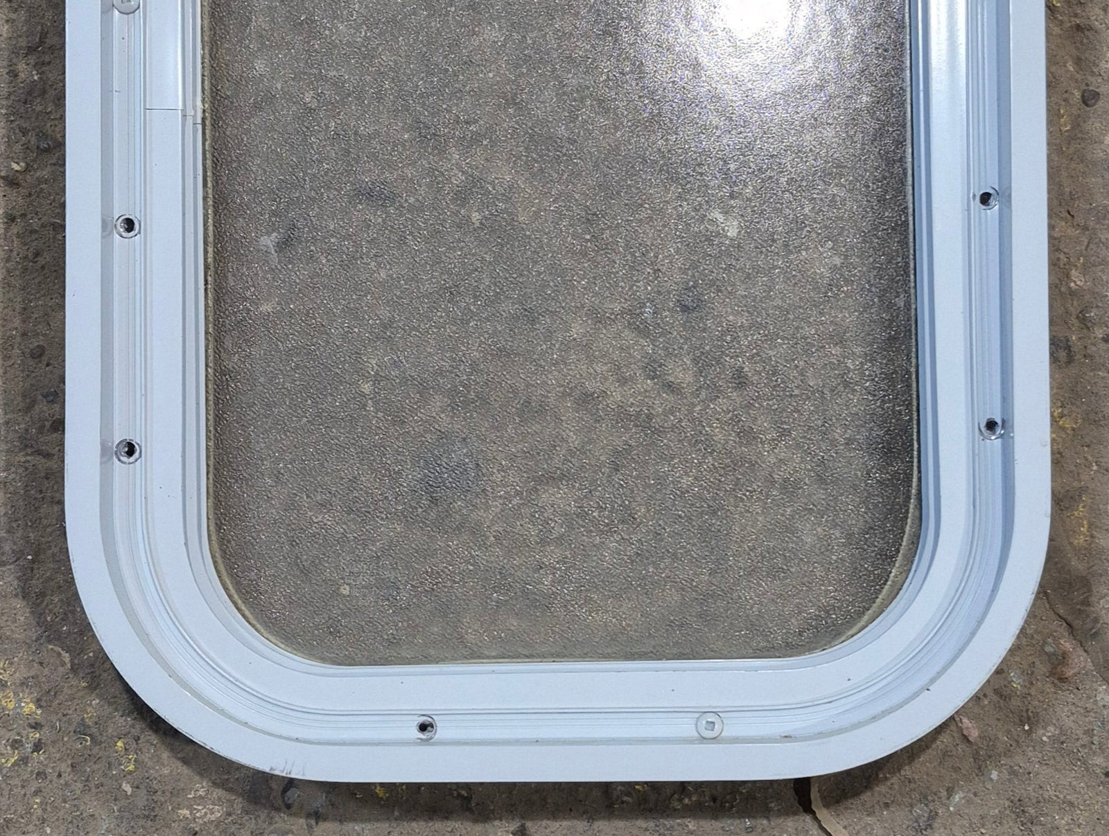Used White Radius Non Opening Window : 12 1/2