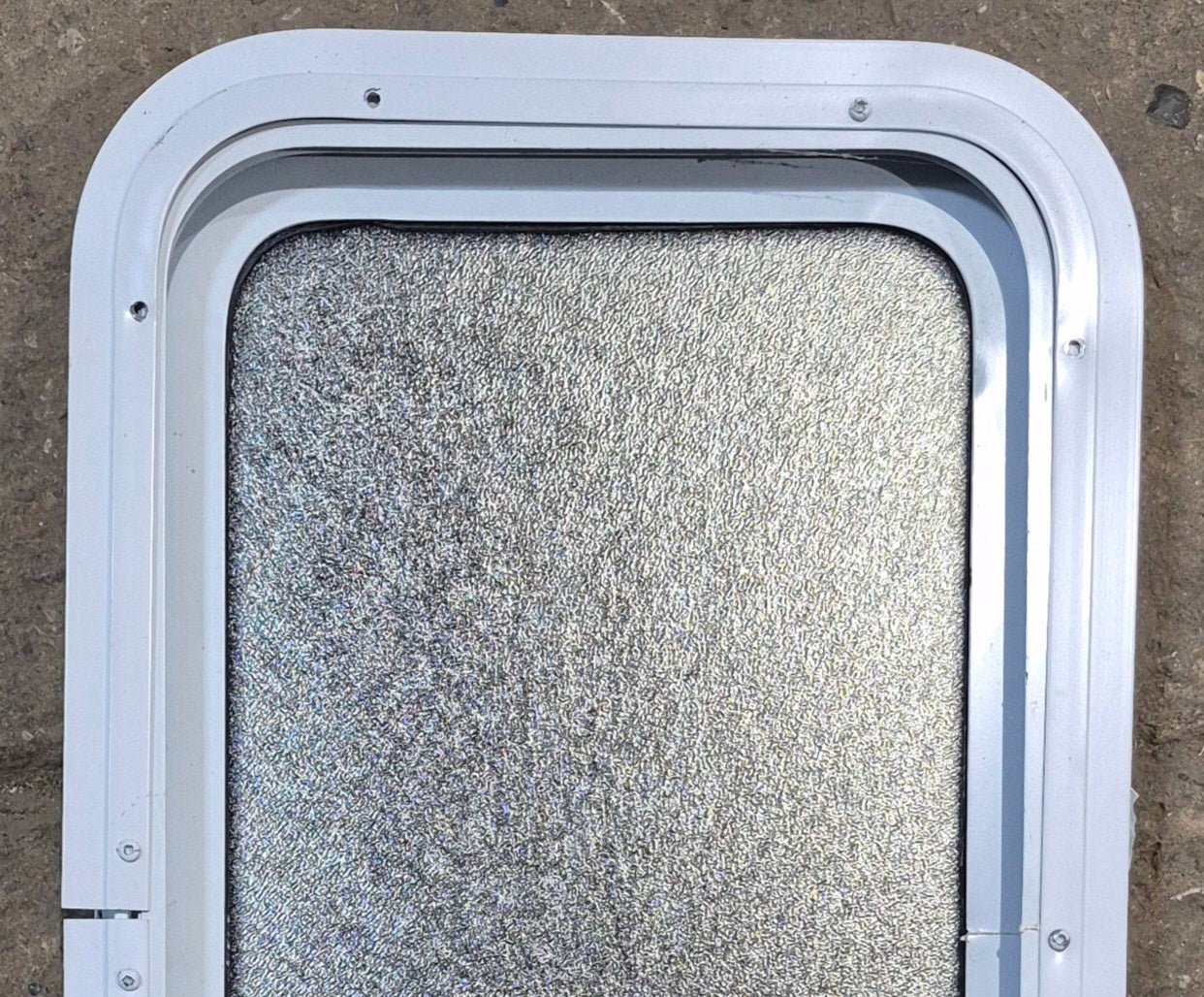 Used White Radius Non Opening Window : 13 1/2