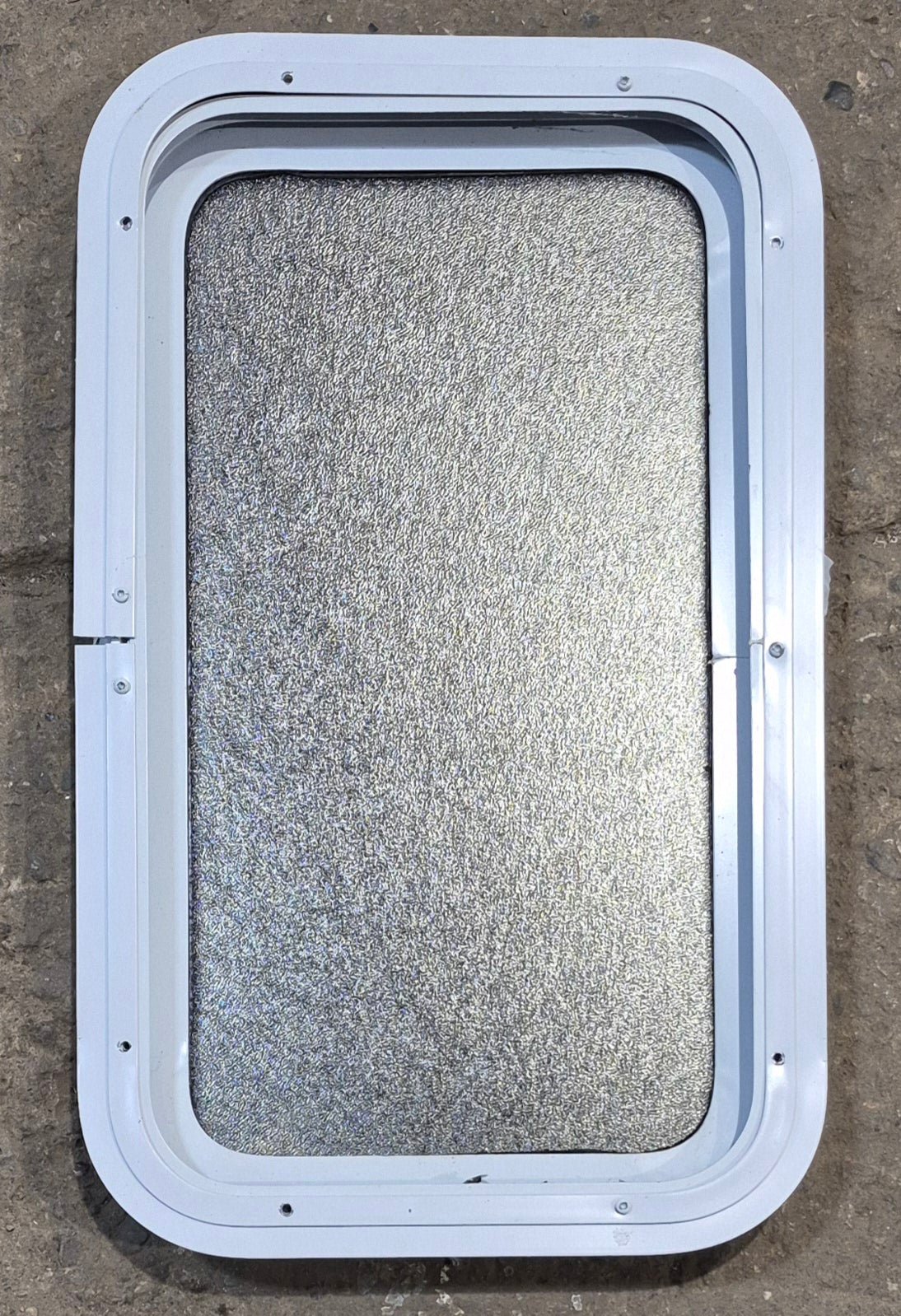Used White Radius Non Opening Window : 13 1/2