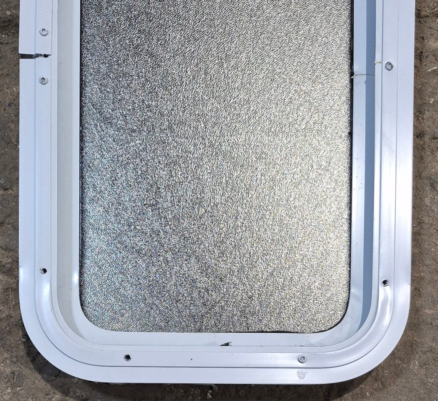 Used White Radius Non Opening Window : 13 1/2