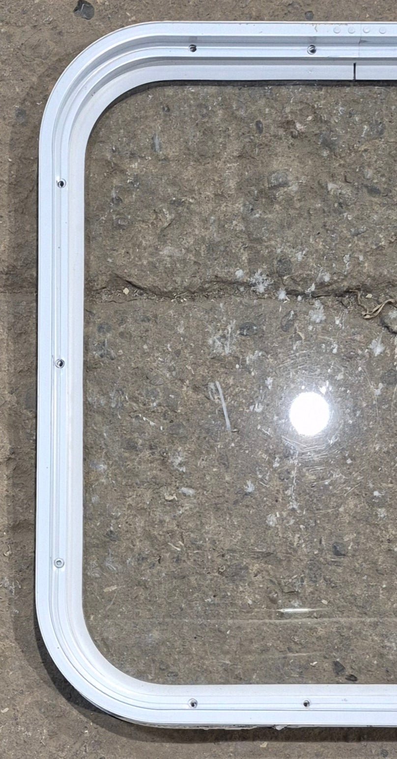 Used White Radius Non Opening Window : 19 1/2