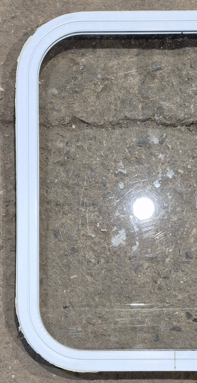 Used White Radius Non Opening Window : 19 1/2