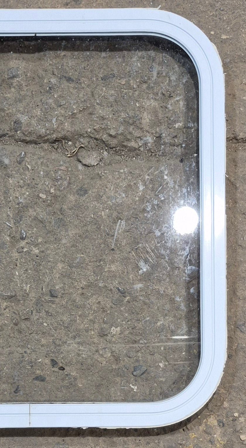 Used White Radius Non Opening Window : 19 1/2