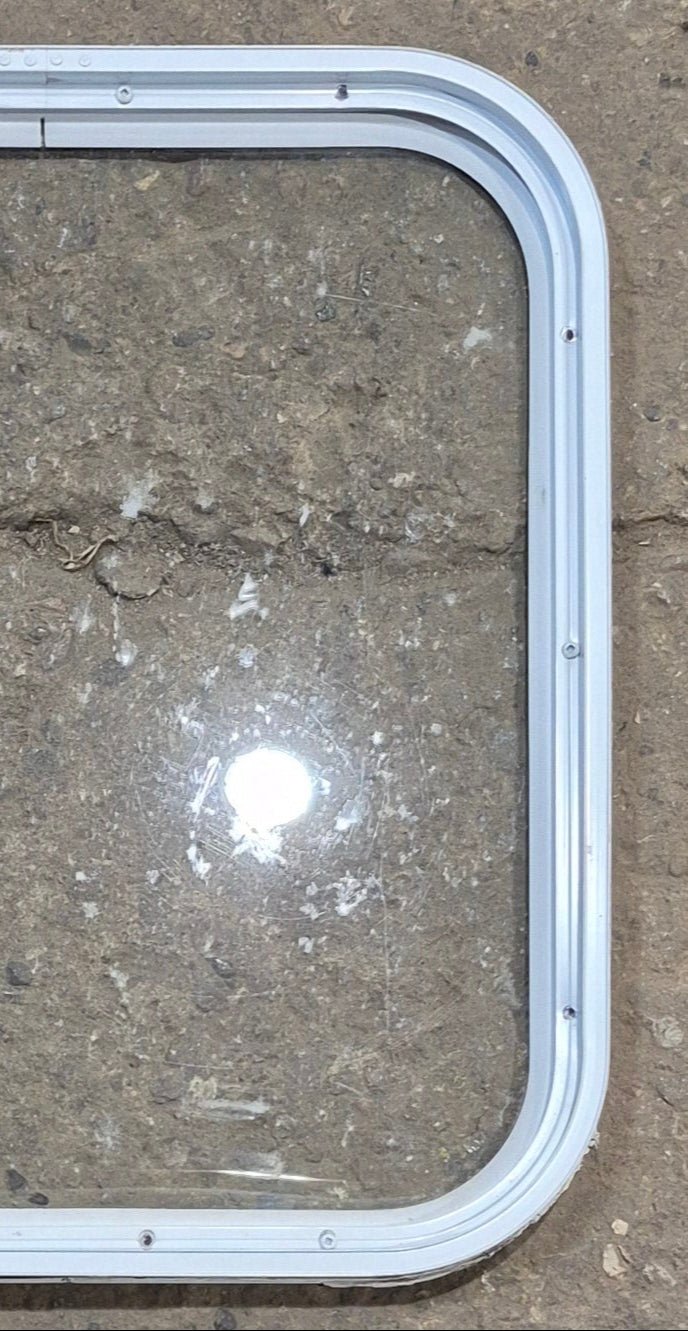Used White Radius Non Opening Window : 19 1/2
