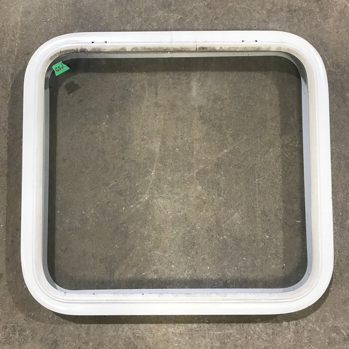 Used White Radius Non Opening Window : 23 1/2" W x 21 1/2" H x 1 7/8" D - Young Farts RV Parts