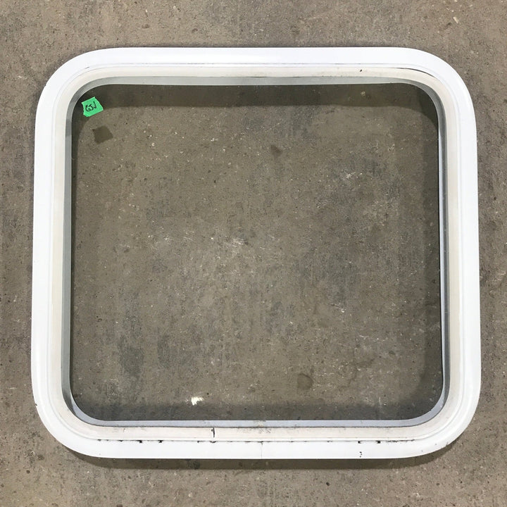 Used White Radius Non Opening Window : 23 1/2" W x 21 1/2" H x 1 7/8" D - Young Farts RV Parts